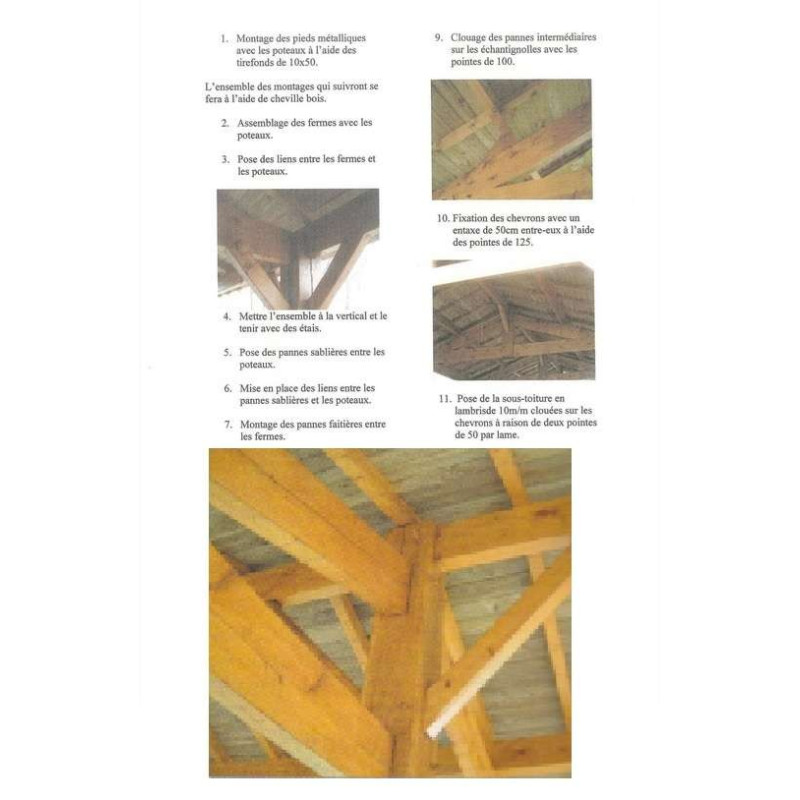 Abri voitures 3 places en Charpente traditionnelle en kit - carport bois 9x5m ou 9x6m - Abris voiture en kit