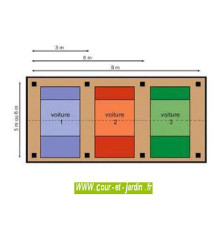 Abri de voiture en kit de 9mx5 ou 9mx6 avec Charpente en kit - Charpente abri voiture en kit.