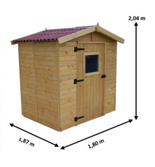 Abri Eden ED 1616.01 (160x160 cm,  au sol) - Abri de jardin bois Eden. Cabanon en bois pas cher.
