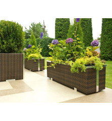 Jardinières rectangulaires avec système d'arrosage -125cm