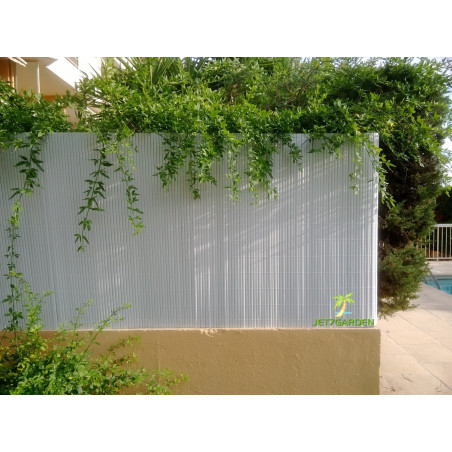 Canisses PVC Blanc 180cm spécial panneaux grillage 2,50m.