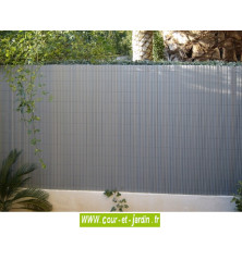 Canisses PVC GRIS PERLE H120cm pour panneaux grillage 2,50m.