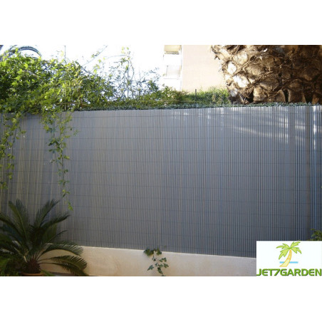 Canisses PVC Gris Perle 180cm spécial panneaux grillage 2,50m.