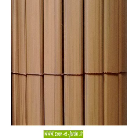 Canisses PVC coloris TECK 120cm spécial panneaux grillage 2,50m.