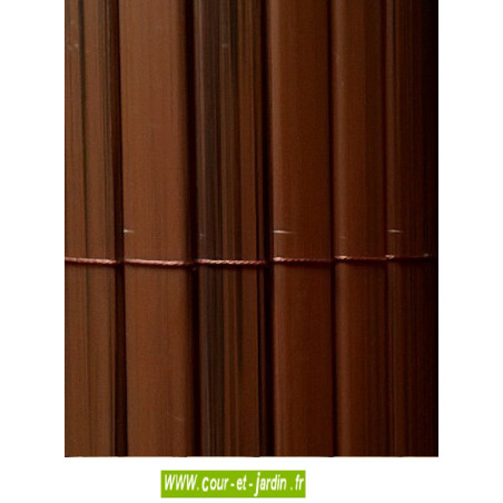 Canisses PVC coloris NOYER 150cm spécial panneaux grillage 2,50m.