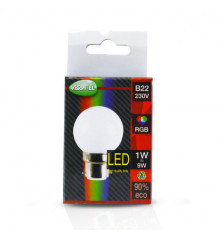 AMPOULE LED B22 BULB 1W - couleur au choix