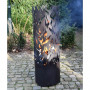 Esschert Design Baril à feu Flames Acier au carbone Noir FF408