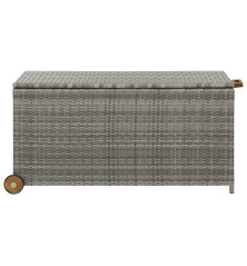 Coffre de jardin Gris clair 120x65x61 cm Rotin