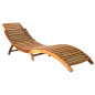 Chaise longue de jardin avec coussin Bois d'acacia solide Chaise longue de jardin avec coussin Bois d'acacia solide