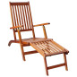 Chaise de terrasse avec repose-pied et coussin Acacia solide Chaise de terrasse avec repose-pied et coussin Acacia solide