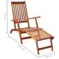 Chaise de terrasse avec repose-pied et coussin Acacia solide Chaise de terrasse avec repose-pied et coussin Acacia solide