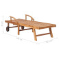 Chaises longues 2 pcs avec table et coussin Bois de teck solide Chaises longues 2 pcs avec table et coussin Bois de teck solide