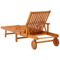 Chaises longues 2 pcs avec table et coussins Acacia solide Chaises longues 2 pcs avec table et coussins Acacia solide