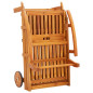 Chaises longues 2 pcs avec table et coussins Acacia solide Chaises longues 2 pcs avec table et coussins Acacia solide