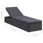 Chaise longue Résine tressée Noir et gris foncé Chaise longue Résine tressée Noir et gris foncé