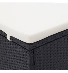 Transat à 2 places avec coussin Résine tressée Noir