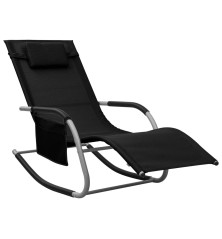 Chaise longue Textilène Noir et gris