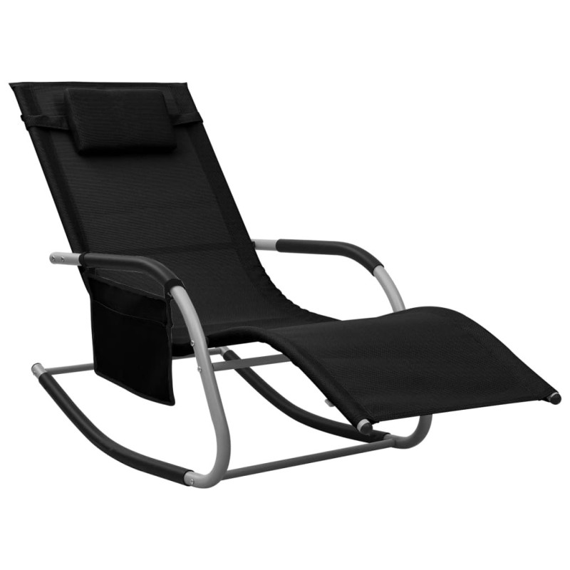 Chaise longue Textilène Noir et gris