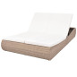 Chaise longue d'extérieur Résine tressée Beige Chaise longue d'extérieur Résine tressée Beige