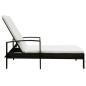 Chaise longue avec coussin Résine tressée Marron Chaise longue avec coussin Résine tressée Marron