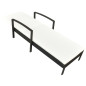Chaise longue avec coussin Résine tressée Noir Chaise longue avec coussin Résine tressée Noir