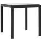 Chaises longues 2 pcs et table Résine tressée et textilène Noir Chaises longues 2 pcs et table Résine tressée et textilène Noir