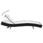 Chaises longues 2 pcs et table Résine tressée et textilène Noir Chaises longues 2 pcs et table Résine tressée et textilène Noir