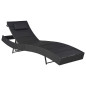 Chaise longue Résine tressée et textilène Noir Chaise longue Résine tressée et textilène Noir