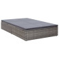 Chaise longue double avec coussin Résine tressée Gris Chaise longue double avec coussin Résine tressée Gris