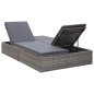 Chaise longue double avec coussin Résine tressée Gris Chaise longue double avec coussin Résine tressée Gris