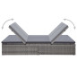 Chaise longue double avec coussin Résine tressée Gris Chaise longue double avec coussin Résine tressée Gris