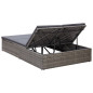 Chaise longue double avec coussin Résine tressée Gris Chaise longue double avec coussin Résine tressée Gris