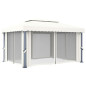 Tonnelle avec rideau 4x3 m Blanc crème Aluminium Tonnelle avec rideau 4x3 m Blanc crème Aluminium
