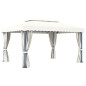 Tonnelle avec rideau 4x3 m Blanc crème Aluminium Tonnelle avec rideau 4x3 m Blanc crème Aluminium