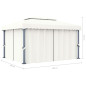 Tonnelle avec rideau 4x3 m Blanc crème Aluminium Tonnelle avec rideau 4x3 m Blanc crème Aluminium