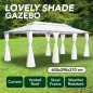 Belvédère avec rideaux 600x298x270 cm Blanc 180 g/m² Belvédère avec rideaux 600x298x270 cm Blanc 180 g/m²