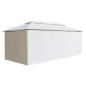 Belvédère avec rideaux 600x298x270 cm Blanc 180 g/m² Belvédère avec rideaux 600x298x270 cm Blanc 180 g/m²