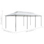 Belvédère avec rideaux 600x298x270 cm Blanc 180 g/m² Belvédère avec rideaux 600x298x270 cm Blanc 180 g/m²