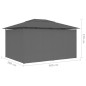 Tonnelle de jardin avec rideaux 4 x 3 m Anthracite Tonnelle de jardin avec rideaux 4 x 3 m Anthracite