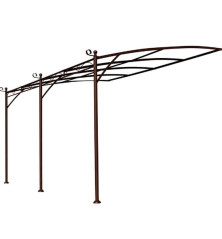 Tonnelle murale ILLUSION 4x3m , vue en situation avec une toile  -  Tonnelle 4x3, ou pergola 4x3.