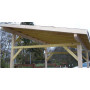 Carport bois AV3350BM monopente (3,25x5m) avec toit bitume. Pergola autoportée vue de gauche