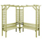 Pergola d'angle avec banc Bois de pin imprégné Pergola d'angle avec banc Bois de pin imprégné