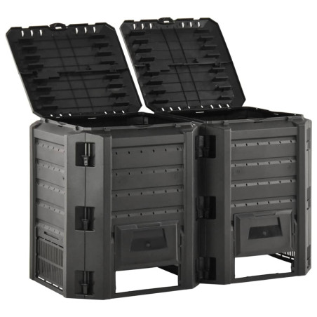Composteur de jardin Noir 800 L