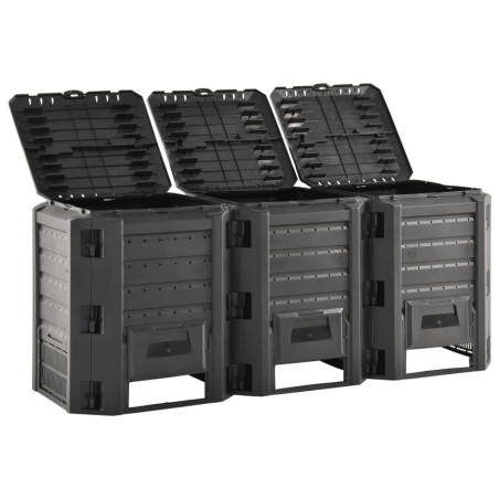 Composteur de jardin Noir 1200 L