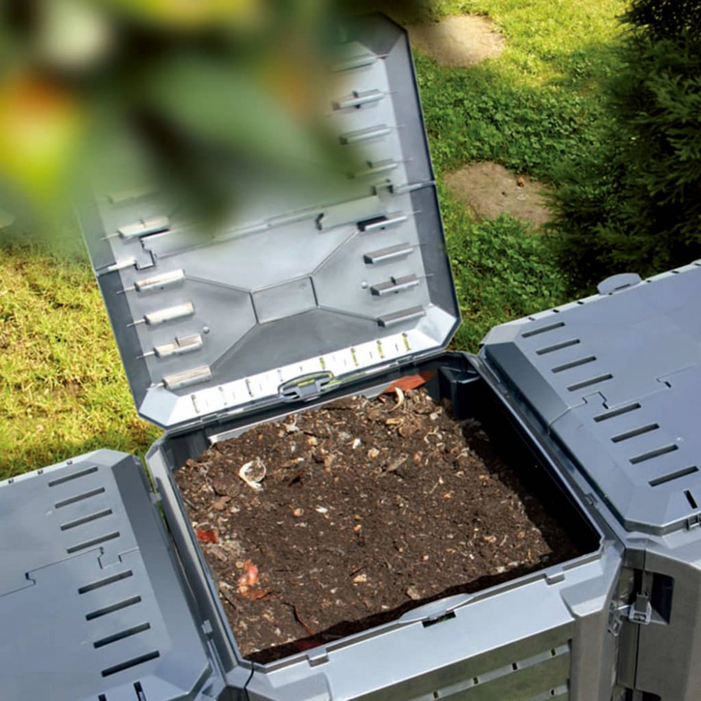 Humus Composteur jardin et extérieur en plastique capacité 300 litres