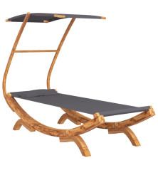 Hamac avec auvent 100x198x150 cm Bois courbé massif Anthracite