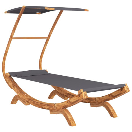 Hamac avec auvent 100x198x150 cm Bois courbé massif Anthracite
