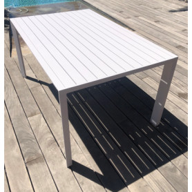 Table de jardin extensible - Aluminium Blanc