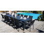 Table + chaises jardin XXL - Aluminium GRIS Graphite