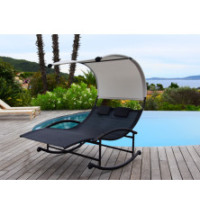 Hamac Balancelle Double - GRIS et  NOIR